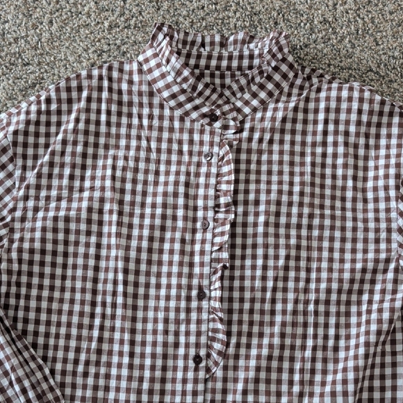 Checkered Ruffle Blouse - Picture 6 of 6
